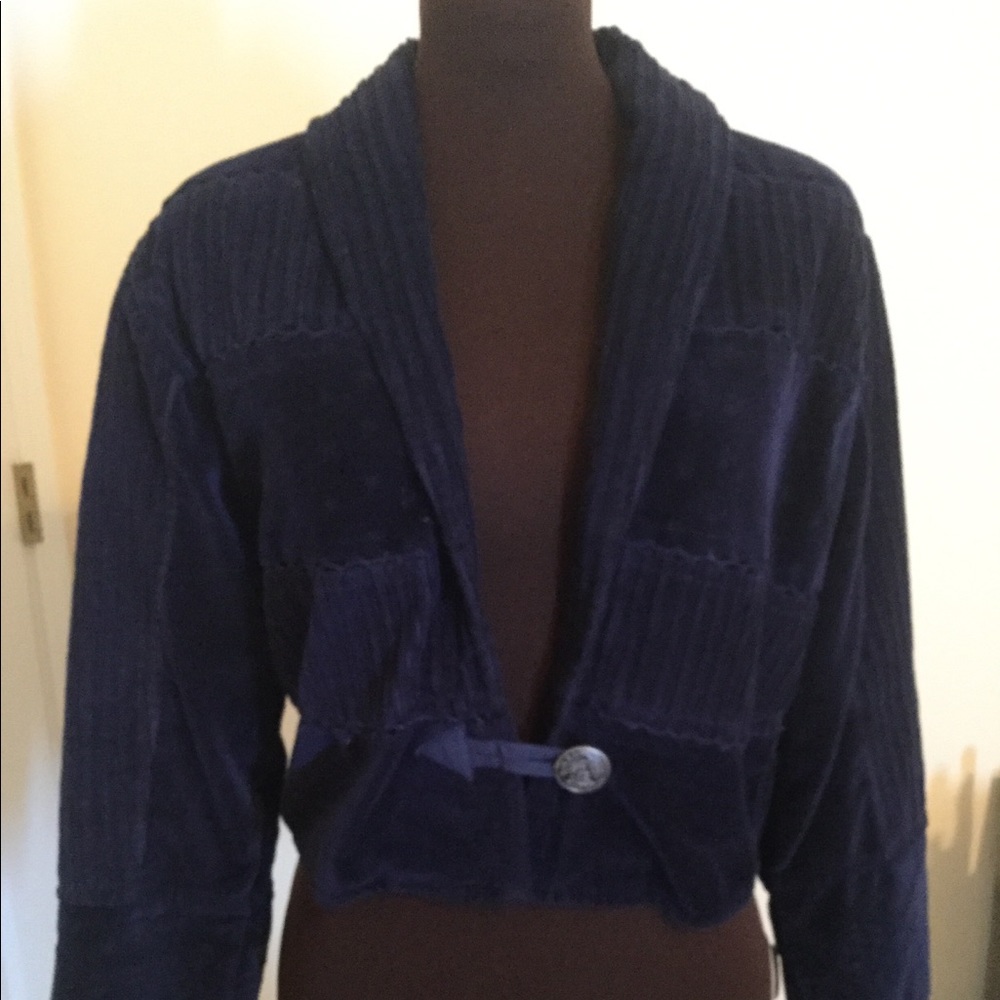Midnight Blue Jacket with one button closure